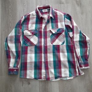 Private Property USA 1990s Plaid Flannel Shirt Women's Shacket 90s farm